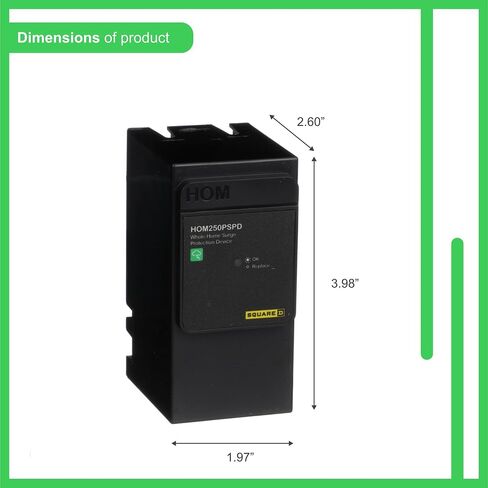 مربع D - HOM250PSPD جهاز حماية من اندفاع المنزل بالكامل، 50 كيلو أمبير، 120/240 فولت، مرحلة واحدة، بدون أسلاك، قابس محايد in Saudi Arabia