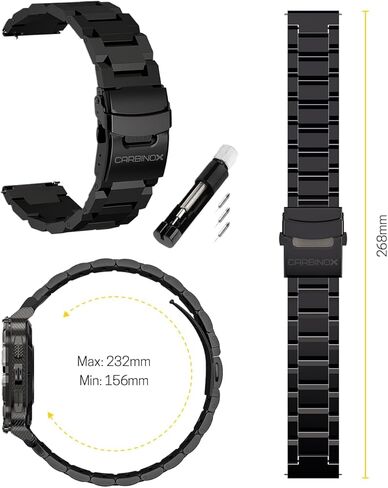 CARBINOX Band Durable 22mm Compatible Smartwatches Adjustable, Secure Fit in Kuwait