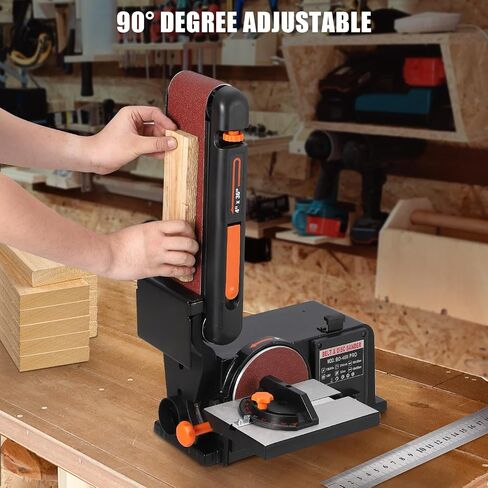 Powerful Benchtop Sander for Woodworking, 4" x 36" Belt Sander with 6 In Sanding Disc, 4.3 AMP Adjustable Sanding Belts Machine with Iron Base in Saudi Arabia