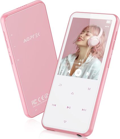 AGPTEK 64GB MP3 Player with Bluetooth, M3 2.4'' Player with Speaker | with FM Radio, Touch Buttons, Supports Up to 128GB(Purple) in Saudi Arabia