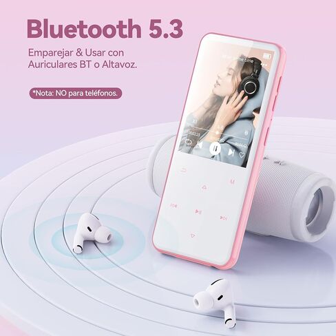 AGPTEK 64GB MP3 Player with Bluetooth, M3 2.4'' Player with Speaker | with FM Radio, Touch Buttons, Supports Up to 128GB(Purple) in Saudi Arabia