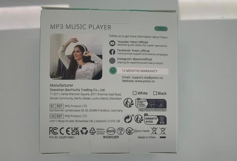 مشغل MP3 YOTON مع بلوتوث 5.2، مشغل موسيقى HiFi صغير بسعة 32 جيجابايت مع مشبك رياضي، مشغل MP3 محمول للأطفال مع زر صوت مستقل، راديو FM، سماعات أذن متضمنة in Kuwait