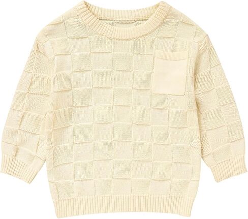Viworld Toddler Girl Knit Sweater Blouse Pullover Warm Crewneck Long Sleeve Tops for Toddler Boy Fall Winter Clothes in Kuwait