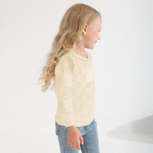 Viworld Toddler Girl Knit Sweater Blouse Pullover Warm Crewneck Long Sleeve Tops for Toddler Boy Fall Winter Clothes in Kuwait
