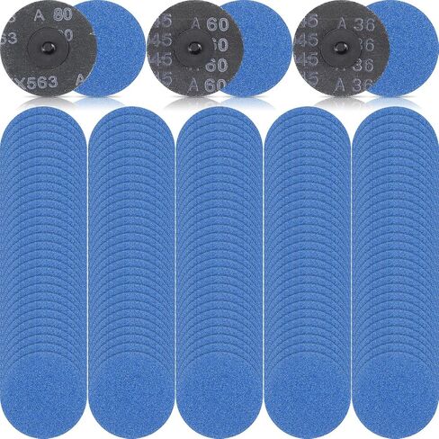 150 Pcs 3 Inch Sanding Discs Quick Change Zirconia Roll Lock Sanding Disc Assorted Grits 36 60 80 for Die Grinder Surface Strip Grind Polish Finish Burr Rust Paint Removal in Saudi Arabia