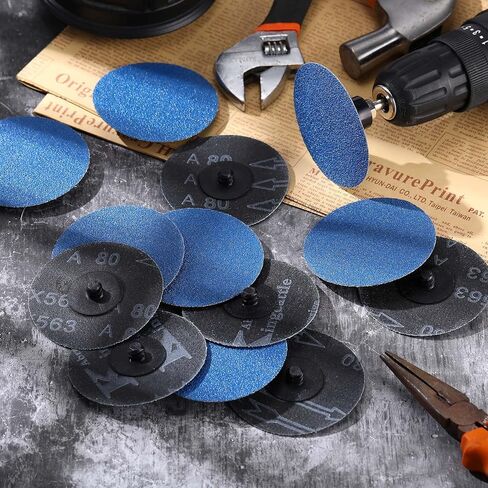150 Pcs 3 Inch Sanding Discs Quick Change Zirconia Roll Lock Sanding Disc Assorted Grits 36 60 80 for Die Grinder Surface Strip Grind Polish Finish Burr Rust Paint Removal in Saudi Arabia