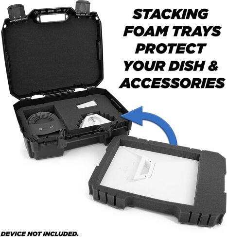 حقيبة سفر CASEMATIX متوافقة مع Starlink Mini، وKickstand، ومحول الأنابيب، والكابلات، وإمدادات الطاقة والمزيد - حقيبة تخزين محمولة ذات هيكل صلب مع طبقة داخلية من الفوم الممتص للصدمات قابلة للتخصيص in Kuwait