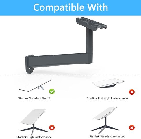 حامل Starlink Gen 3، حامل جداري Starlink Gen 3/V3، حامل سقف، حامل عمود، حامل طويل على الحائط، تركيب متوافق مع مجموعة Starlink Standard Gen 3 in Kuwait