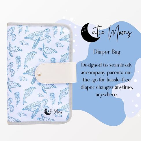 Portable Changing Pad - Waterproof Travel Changing Pad for Baby - includes Pockets for Wipes, Diapers and Cream - Baby Shower Gifts- Newborn Girl & Boy- Baby Essentials in Saudi Arabia