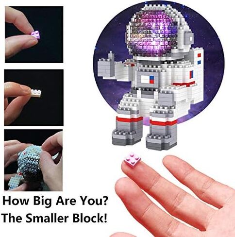 مجموعات بناء صغيرة لرائد الفضاء من Finger Rock للبالغين، مكعبات صغيرة ألعاب صغيرة رائعة مع مجموعة إضاءة LED، أروع الهدايا للمراهقين بعمر 12 عامًا فما فوق للأولاد والبنات - متوافقة مع نانو (388 قطعة) in Saudi Arabia