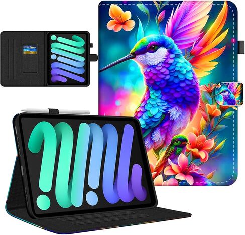 حافظة iPad Air 11 بوصة M2 2024، حافظة iPad Air الجيل الخامس/iPad Air الجيل الرابع 10.9 بوصة، حافظة iPad Pro 11 الجيل الرابع/الثالث/الثاني/الأول مع حامل قلم رصاص/إغلاق مغناطيسي/فتحات للبطاقات/نوم تلقائي، لوحة ملونة قطة in Saudi Arabia