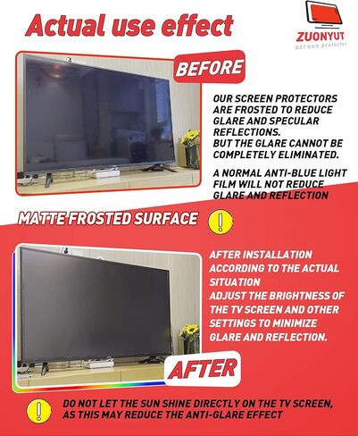 فيلم مضاد للوهج للتلفزيون، مرشح الوهج والضوء الأزرق، فيلم مضاد للوهج 43، فيلم شاشة الضوء الأزرق الوهج 43 بوصة، واقي شاشة تلفزيون 43 بوصة، سدادة وهج التلفزيون 43 بوصة in Kuwait