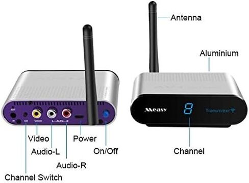 Wireless av Transmitter and Receiver measy AV530 TV Transmitter and Receiver up to 300m/1000ft to Camera,Monitor,TV - Silver, RCA Extender in Kuwait