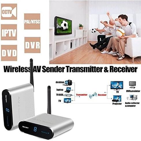 Wireless av Transmitter and Receiver measy AV530 TV Transmitter and Receiver up to 300m/1000ft to Camera,Monitor,TV - Silver, RCA Extender in Kuwait