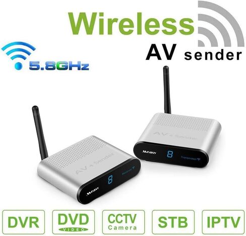 Wireless av Transmitter and Receiver measy AV530 TV Transmitter and Receiver up to 300m/1000ft to Camera,Monitor,TV - Silver, RCA Extender in Kuwait