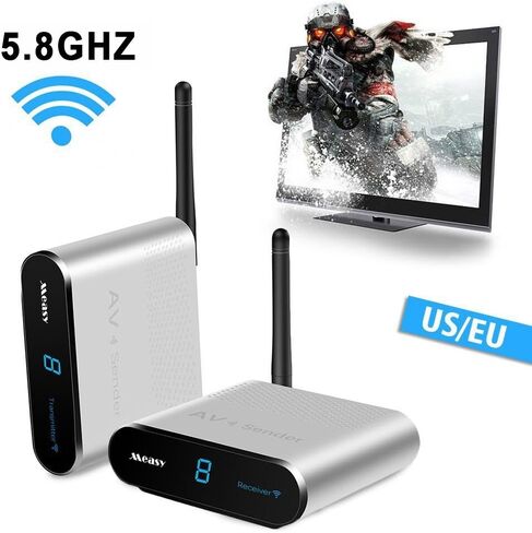 Wireless av Transmitter and Receiver measy AV530 TV Transmitter and Receiver up to 300m/1000ft to Camera,Monitor,TV - Silver, RCA Extender in Kuwait