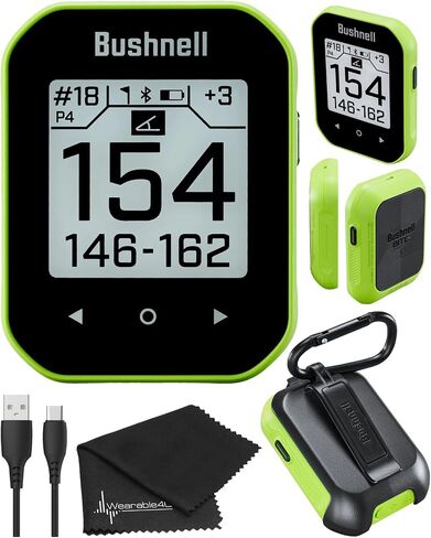Bushnell Phantom 3 Slope GPS Golf Green مع تقنية Slope، شاشة تعمل باللمس، حامل عربة مغناطيسي مع حزمة مناشف Wearable4U in Kuwait