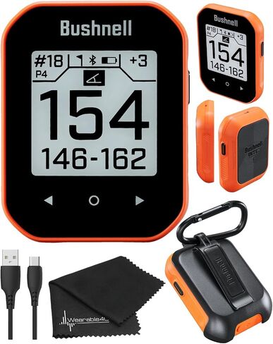 Bushnell Phantom 3 Slope GPS Golf Green مع تقنية Slope، شاشة تعمل باللمس، حامل عربة مغناطيسي مع حزمة مناشف Wearable4U in Kuwait