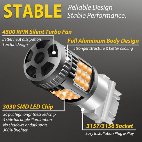 3156 3157 لمبة LED بيضاء 6000K ضوء عكسي 300% أكثر سطوعًا 3056 3057 4157 3047 4057 3457 مصابيح LED تناسب الضوء الخلفي، ضوء احتياطي، DRL، ضوء انتظار الفرامل، حزمة من 2 in Kuwait