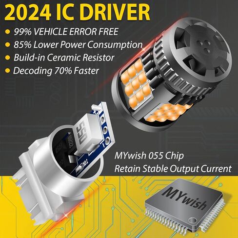 3156 3157 لمبة LED بيضاء 6000K ضوء عكسي 300% أكثر سطوعًا 3056 3057 4157 3047 4057 3457 مصابيح LED تناسب الضوء الخلفي، ضوء احتياطي، DRL، ضوء انتظار الفرامل، حزمة من 2 in Kuwait