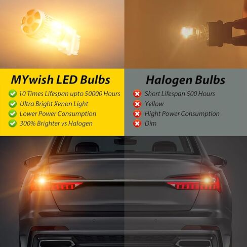 3156 3157 لمبة LED بيضاء 6000K ضوء عكسي 300% أكثر سطوعًا 3056 3057 4157 3047 4057 3457 مصابيح LED تناسب الضوء الخلفي، ضوء احتياطي، DRL، ضوء انتظار الفرامل، حزمة من 2 in Kuwait