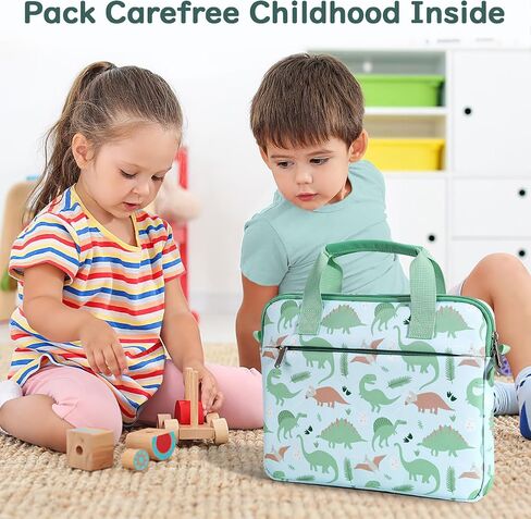 Tablet Bag for Kids, 12.5 Inch Portable Kids Tablet Sleeve Carrying Case with Handle & Shoulder Strap, Fits All-new Fire HD 10 Kids/Fire HD 10 Kids Pro 13th/11th Gen 2023/2021, Green Dinosaur in Kuwait