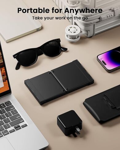 ProtoArc Foldable Keyboard with Touchpad, XK01 TP Folding Portable Keyboard, Full Size Keys, Large Trackpad Bluetooth Travel Keyboard for iPad, iPhone, Laptop PC Tablets -Black in Saudi Arabia