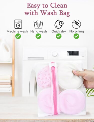 Organic Reusable Nursing Pads 12 Pack,Soft 4 Layers Fabric & Super Absorbent Breathable Breast Pad,Portable Washable Nursing Pads for Breastfeeding Essentials,Waterproof Bag + Wash Bag in Saudi Arabia