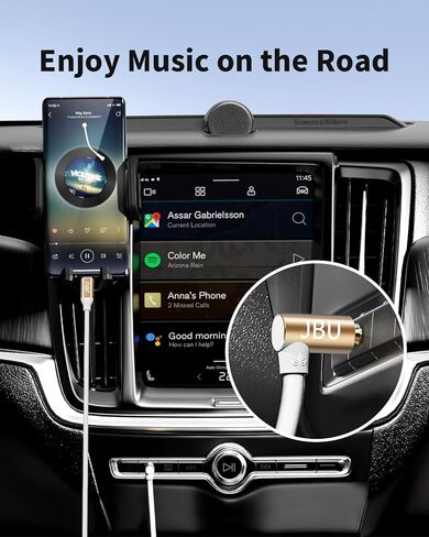 كابل USB C إلى 3.5 ملم صوت Aux جاك [Hi-Fi 4FT] زاوية قائمة من النوع C إلى 3.5 ملم سلك ستيريو للسيارة متوافق مع iPhone 15 Pro Max/15 Plus، Galaxy S23 S24 Ultra iPad Pixel-White in Saudi Arabia