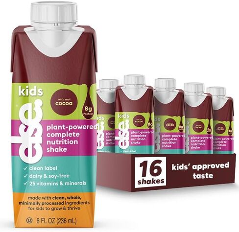 Else Nutrition Plant- Powered Complete Nutrition Shakes for Kids ages 2 plus. Dairy and soy-free, 25 vitamins, minerals, convenient Ready to Drink, Chocolate, 16-pack in Saudi Arabia