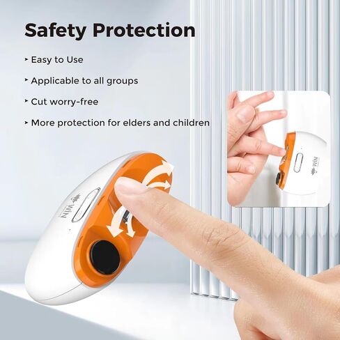 Electric Nail Clipper with LED Light, Safe Protection, Trim & Polish, 2-Speed Levels Portable Nail Trimmer for Baby, Adult, Children, Seniors, Automatic Rechargeable Fingernail Cutter in Saudi Arabia