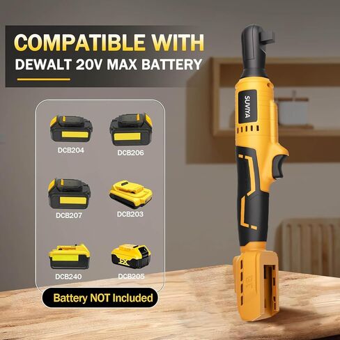 3/8" Cordless Ratchet Wrench Compatible With Dewalt 20V MAX Battery, 74Ft-Lbs Brushless Motor Power Ratchet Wrench with 1/4" Adapter, Power Electric Ratchet drive (Tool Only) in Kuwait