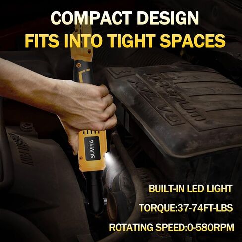 3/8" Cordless Ratchet Wrench Compatible With Dewalt 20V MAX Battery, 74Ft-Lbs Brushless Motor Power Ratchet Wrench with 1/4" Adapter, Power Electric Ratchet drive (Tool Only) in Kuwait