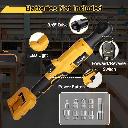 3/8" Cordless Ratchet Wrench Compatible With Dewalt 20V MAX Battery, 74Ft-Lbs Brushless Motor Power Ratchet Wrench with 1/4" Adapter, Power Electric Ratchet drive (Tool Only) in Kuwait