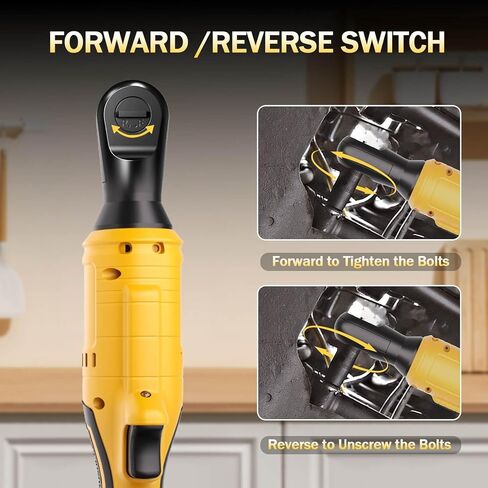 3/8" Cordless Ratchet Wrench Compatible With Dewalt 20V MAX Battery, 74Ft-Lbs Brushless Motor Power Ratchet Wrench with 1/4" Adapter, Power Electric Ratchet drive (Tool Only) in Kuwait