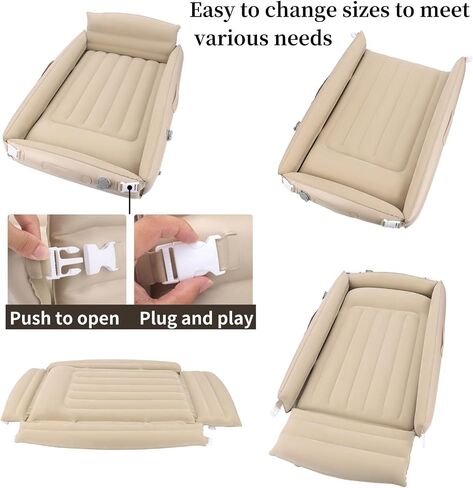 Inflatable Toddler Airplane Bed Baby Travel Bed Airplane Travel Essentials Kids Car Inflatable Bed Travel Portable Crib with Rails Sides Hand Pump Safety Belt and Carry Bag Sets in Saudi Arabia