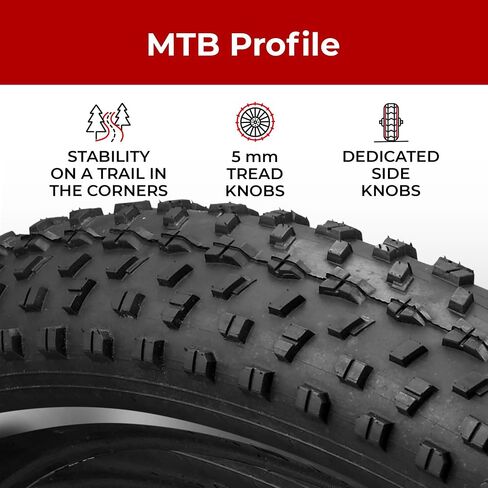 Fincci زوج 26x4.0 إطارات دراجة سميكة 100-559 إطارات قابلة للطي للطرق الجبلية MTB Mud Dirt Offroad Bike Bike - حزمة من 2 in Saudi Arabia