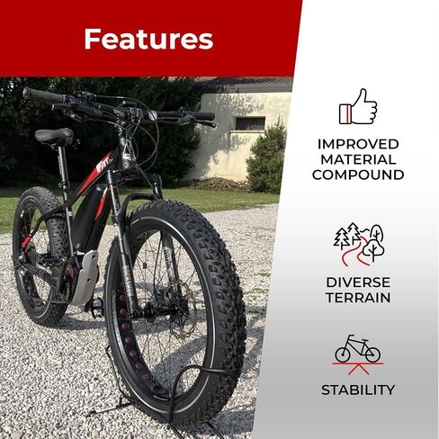 Fincci زوج 26x4.0 إطارات دراجة سميكة 100-559 إطارات قابلة للطي للطرق الجبلية MTB Mud Dirt Offroad Bike Bike - حزمة من 2 in Saudi Arabia