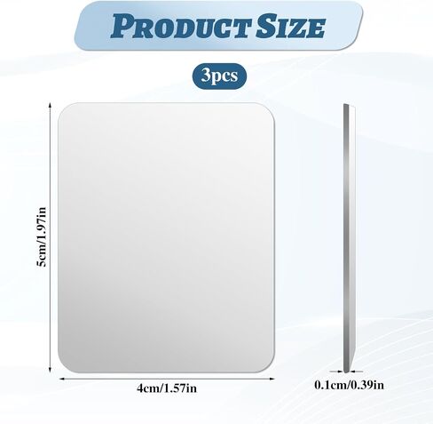 3 PCS Mirror Decal for Phone Mirror Sticker Rectangle Mirror Smartphone Charm Phone Acrylic Adhesive Stick-on Make up Mirror Back Mirror Phone Case Mirror for Phone Back in Saudi Arabia