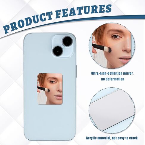 3 PCS Mirror Decal for Phone Mirror Sticker Rectangle Mirror Smartphone Charm Phone Acrylic Adhesive Stick-on Make up Mirror Back Mirror Phone Case Mirror for Phone Back in Saudi Arabia