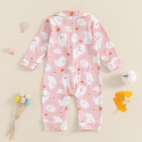 Balaflyie Baby Girl Button Down Pajamas Romper One-Piece Jumpsuit Long Sleeve Sleeper Infant Sleepwear in Saudi Arabia