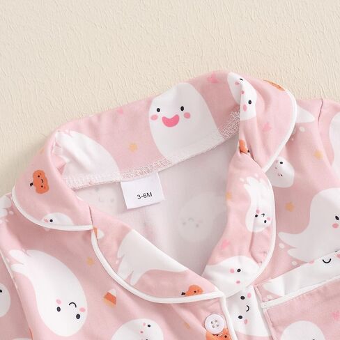 Balaflyie Baby Girl Button Down Pajamas Romper One-Piece Jumpsuit Long Sleeve Sleeper Infant Sleepwear in Saudi Arabia