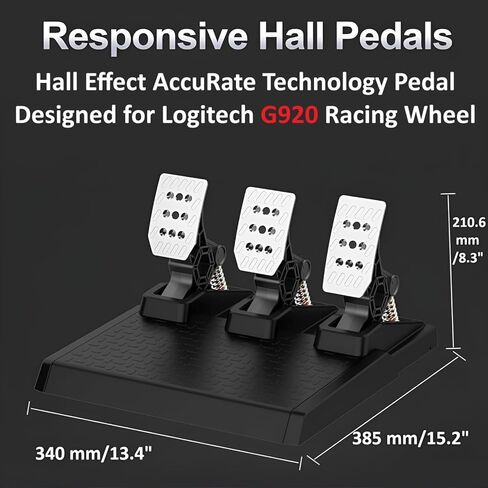 دواسات سباق NBCP لـ Logitech G920 - مجموعة دواسات متينة وقابلة للتعديل مع تقنية HallEffect، ونوابض قابلة للتبديل، وبنية معدنية ممتازة، ومتوافقة مع عجلات السباق in Kuwait