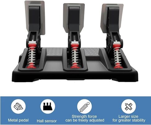 دواسات سباق NBCP لـ Logitech G920 - مجموعة دواسات متينة وقابلة للتعديل مع تقنية HallEffect، ونوابض قابلة للتبديل، وبنية معدنية ممتازة، ومتوافقة مع عجلات السباق in Kuwait