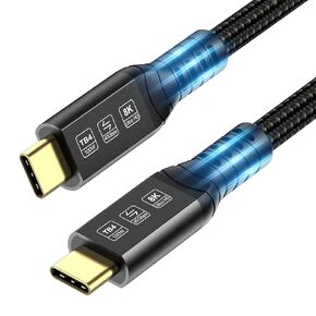 Thunderbolt 4 Cable Long 10FT 40Gbps High Speed USB C Cable Supports 100W Charging and 8K Display Compatible with Thunderbolt 3/ USB4 Monitor, MacBook Pro, iPad and More