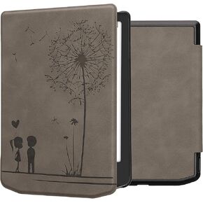 kwmobile Cover Compatible with Pocketbook Verse/Verse Pro/Verse Color/Vivlio Light/Light HD Cover - eReader Case - Rising Sun Grey