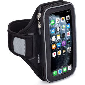 Entropy E8 Running Armband - Compatible with iPhone 15 Pro Max, 15 Plus, 14/13 Pro Max, 15/14/13 Pro, iPhone 15/14/13, Galaxy S24 Plus, S23 Plus, Pixel, & Many More Mobile Phones - FITS CASES