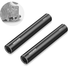 NEEWER 15mm Rod (4"/10cm Long, 2 Pack), Aluminum Alloy Extendable 15mm Extension Rods for 15mm LWS Rod Rail System Shoulder Rig Video Rig Baseplate, SR021