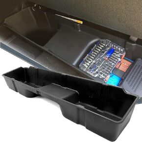 ECOTRIC Under Seat Storage Box Compatible with 1999-2006 Chevrolet Chevy/GMC Silverado/Sierra 1500/2500/3500 Extended Cab only & 2007 Classic Models Black New Underseat Container System