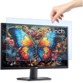 24 inch Bubble-Free Removable Blue Light Blocking Anti Glare Screen Protector for 16:9 Computer Monitor Display - Eye Protection Anti Blue Light Anti Glare Shield-(Removable,No need to stick)